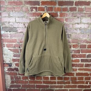 Peckham Sweatshirt Mens Large Brown Polartec Fleece 1/4 Zip Pullover Coyote USMC